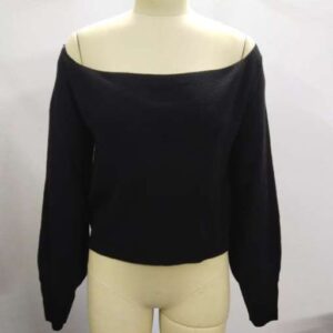 Ultimate Sweaters – Elegant Black Off-Shoulder Knit Pullover for Women